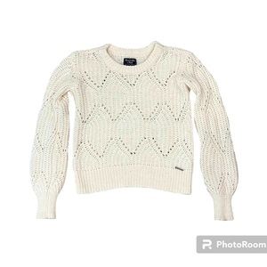 Abercrombie & Fitch Ivory Wool/Alpaca Blend Open Knit Sweater Size S